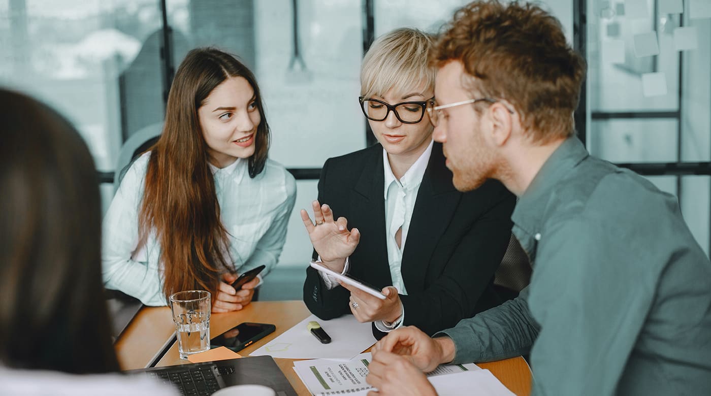 business team talking